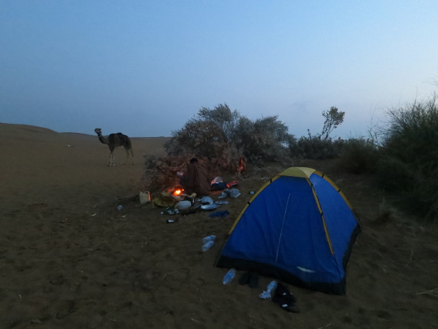 Camping in the desert