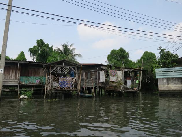 Wooden house on a canal